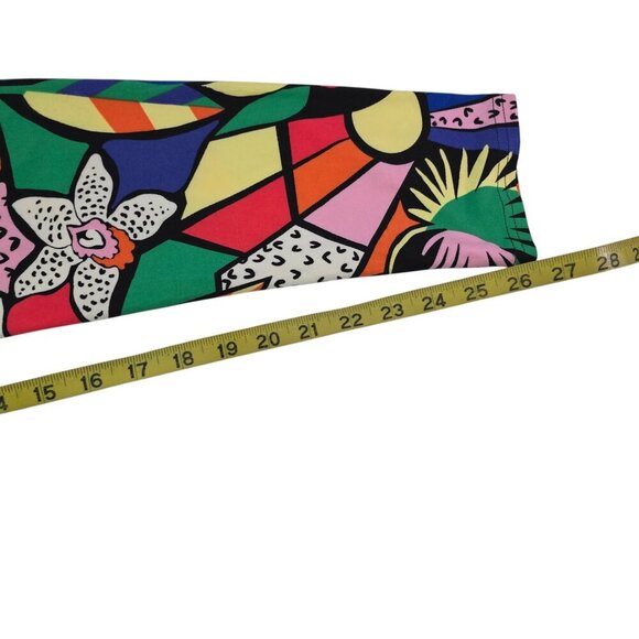 No Boundaries Crossover Sueded Tropical Print Ankle Leggings - Size Large NWT - Picture 11 of 16